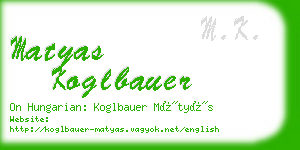 matyas koglbauer business card